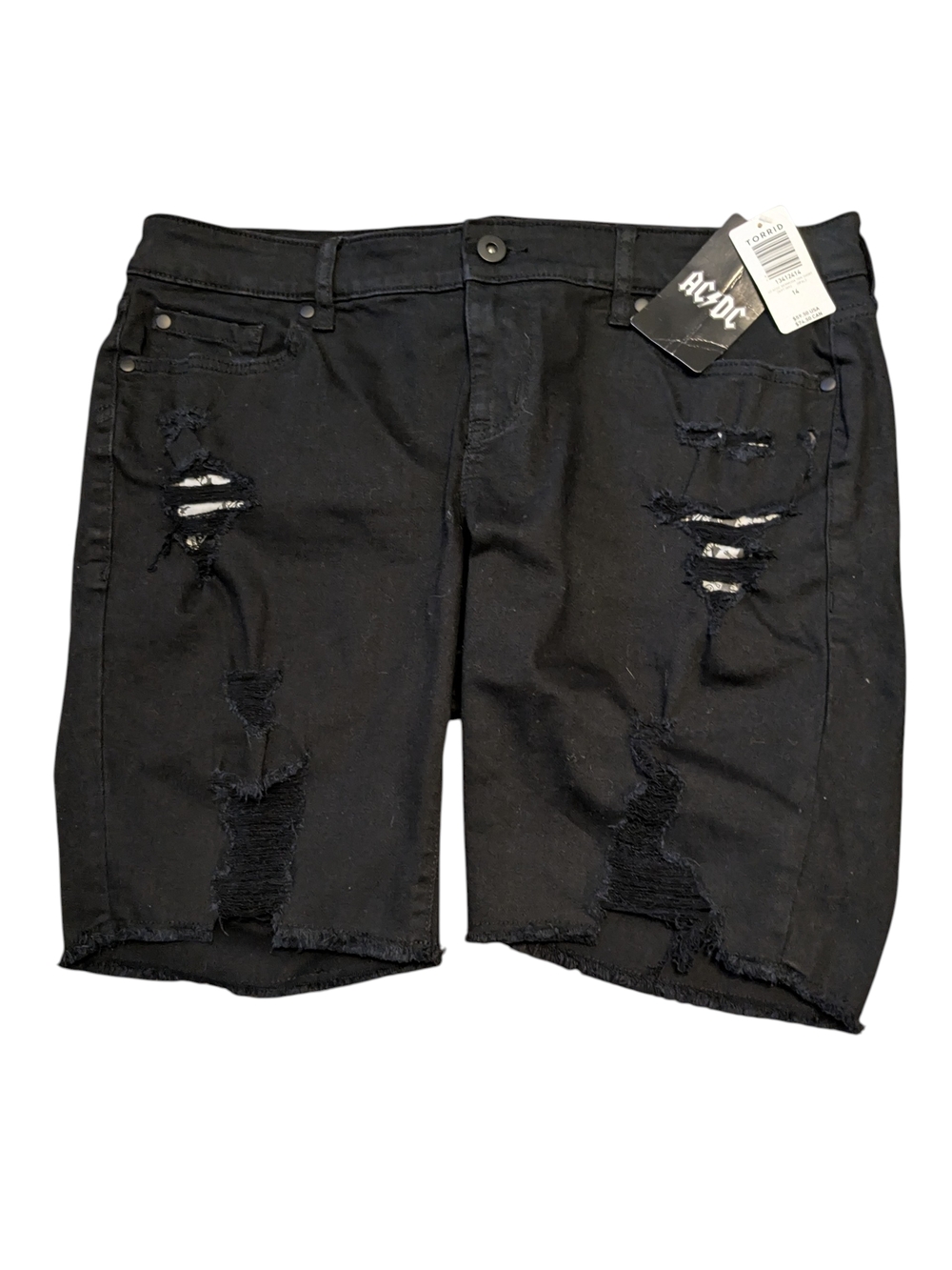 AC/DC Black Women's Distressed Bermuda Shorts - Picture 9 of 12